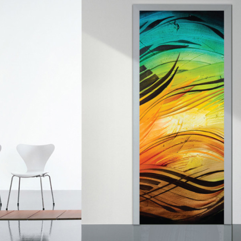 Αυτοκόλλητο πόρτας με Ζωγραφική με Χαρούμενα χρώματα